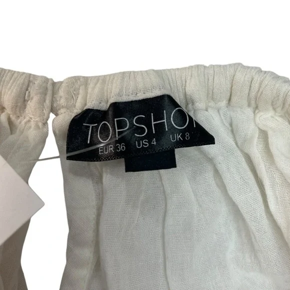Topshop Linen Graphic Miniskirt Black and White - Picture 5 of 7